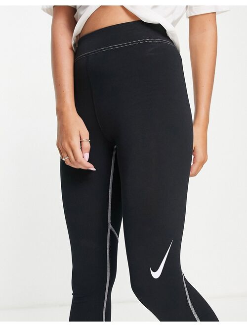 Nike Swoosh Pack high-waist leggings in black