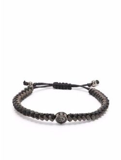 logo-charm braided bracelet