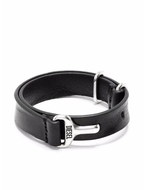 Diesel leather-strap bracelet