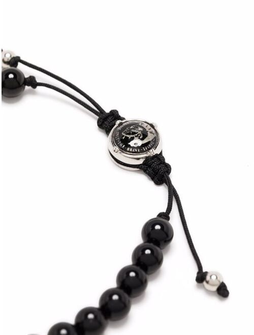Diesel logo-bead drawstring bracelet