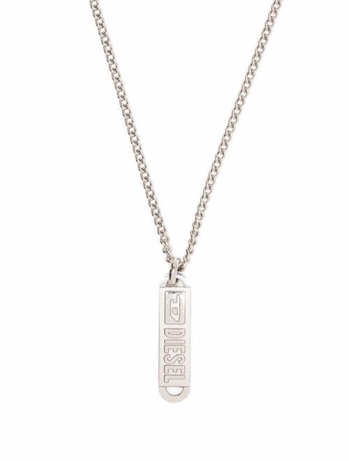 Buy Diesel logo-engraved pendant necklace online | Topofstyle