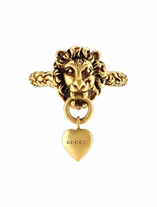 Gucci Lion Head-Heart textured ring