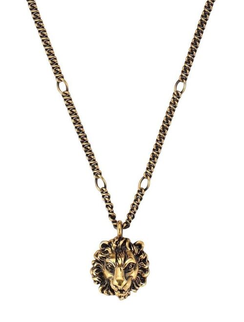 Gucci lion head pendant necklace