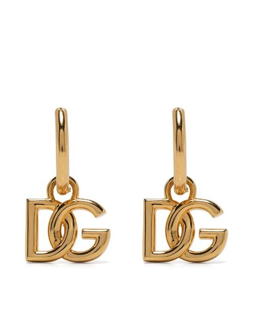 Dolce & Gabbana logo-plaque hoop earrings