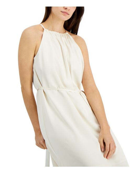 INC International Concepts Satin Crepe Halter Midi Dress, Created for Macy's