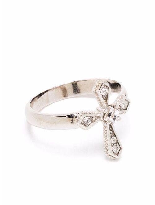 Buy Dolce & Gabbana crystal-embellished cross ring online | Topofstyle