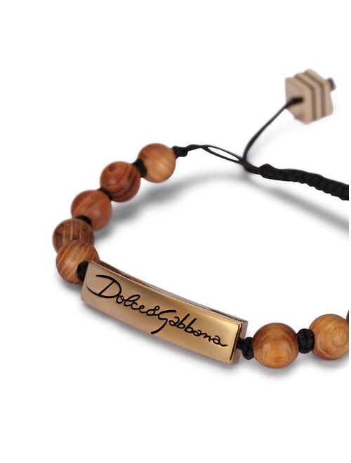 Dolce & Gabbana beaded logo-plaque bracelet