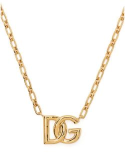 logo-plaque chain-link necklace