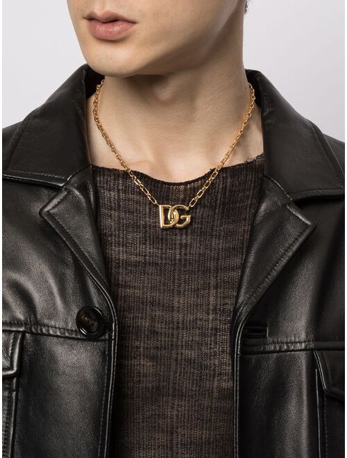 Dolce & Gabbana logo-plaque chain-link necklace