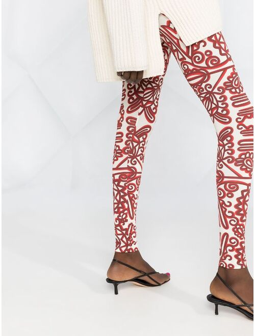La DoubleJ printed stretch leggings