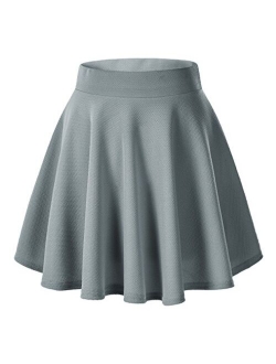 Women's Basic Versatile Stretchy Flared Casual Mini Skater Skirt
