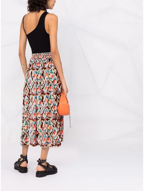 La DoubleJ Simple Matisse-print jacquard skirt
