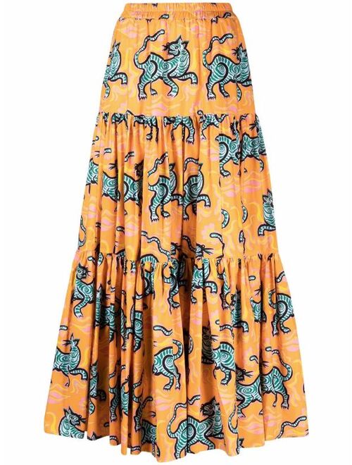 La DoubleJ Crazy Tigers print skirt