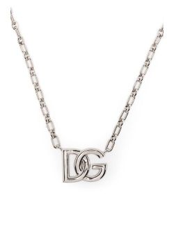 logo-plaque chain necklace