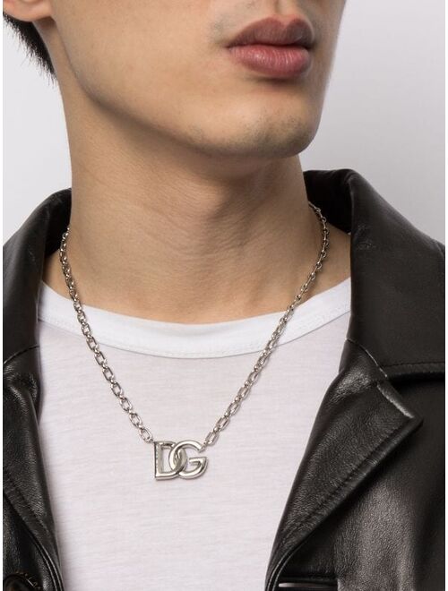 Dolce & Gabbana logo-plaque chain necklace