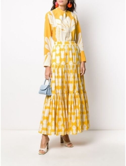 pineapple print tiered skirt