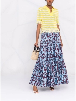 brocade-pattern maxi skirt