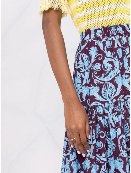 La DoubleJ brocade-pattern maxi skirt