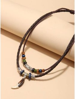 Men Bead Layered Necklace