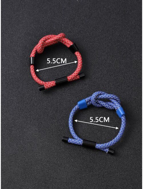 Shein 2pcs Men Knot Design Bracelet