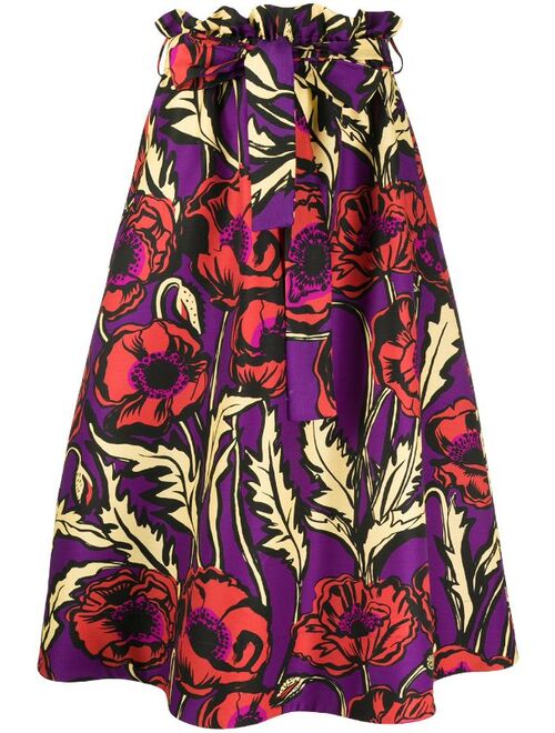 La DoubleJ Big Blooms A-line midi skirt