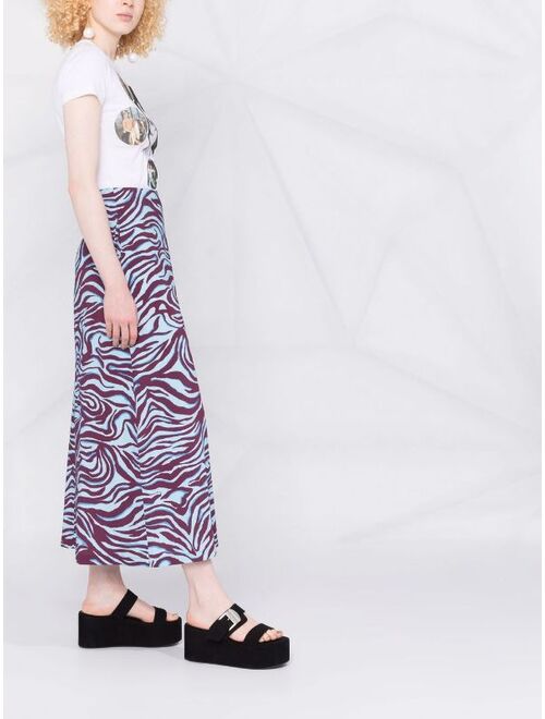 La DoubleJ zebra-print high-waisted skirt
