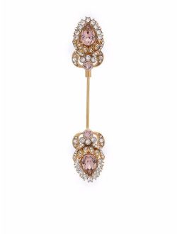 crystal-embellished pin brooch
