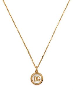 logo-plaque chain-link necklace