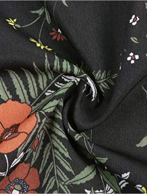 Allegra K Women's Floral Tie Waist Asymmetric Summer Ruffle Wrap Skirt