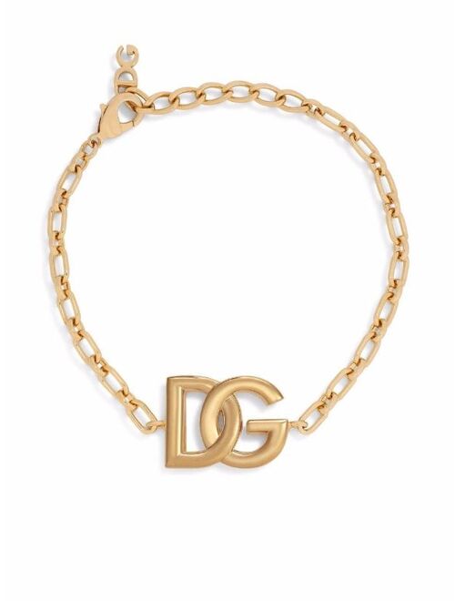 Dolce & Gabbana oversized-logo curb chain bracelet