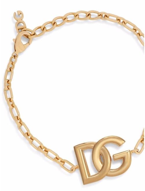 Dolce & Gabbana oversized-logo curb chain bracelet