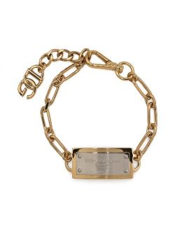 engraved chain-link bracelet