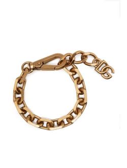 logo-plaque chain-link bracelet