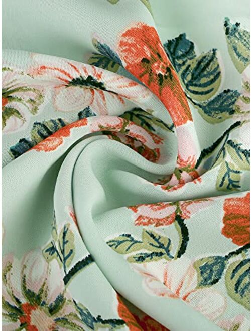 Allegra K Women's Floral Wrap Midi Skirt Asymmetrical Ruffle Tie Waist Skirts