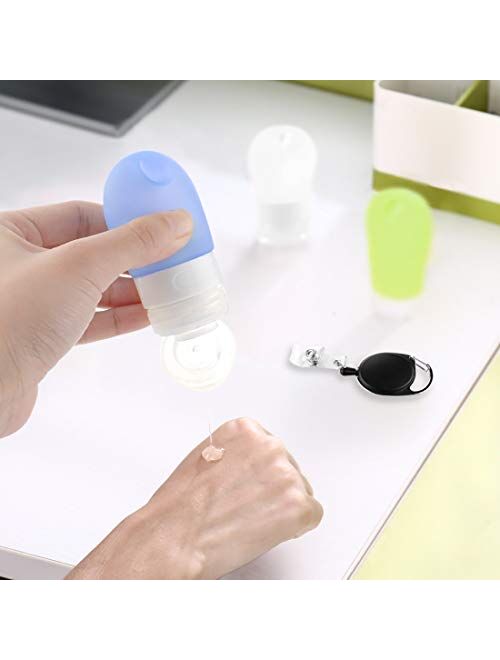 Linkidea Portable Silicone Travel Bottles Set, Empty Hand Soap Bottles Refillable Container for Toiletries, Shampoo, Liquid, Cosmetic Bottles (1.3 oz, Pack of 3)