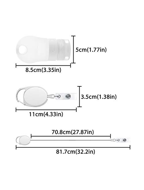 Chrunone 4 Pcs Portable Dispenser Travel Bottles, 1.3OZ Empty Bottles for Toiletries with Stretchable Lanyard, Leak Proof, Squeezable