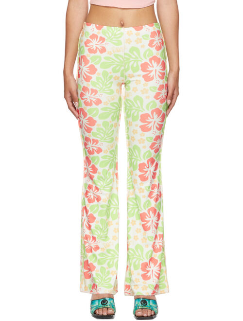 OMIGHTY SSENSE Exclusive White Floral Hibiscus Trousers