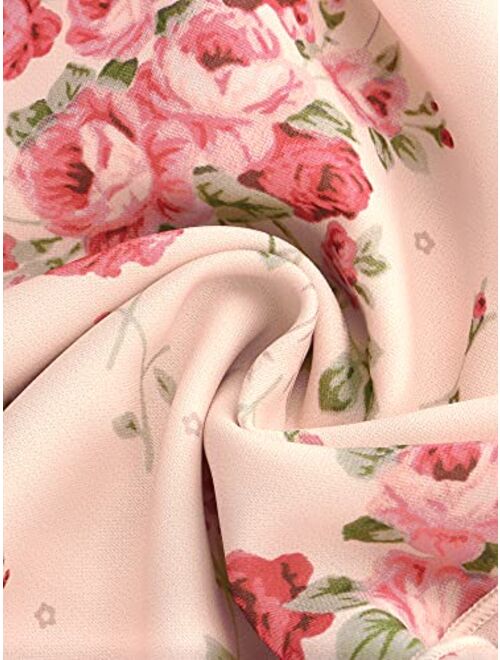 Allegra K Women's Casual Mini Skirt Summer Elastic Waisted Floral Ruffle Short Skirts