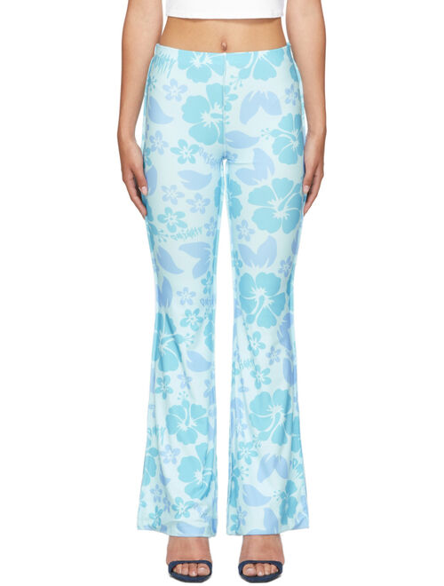 OMIGHTY SSENSE Exclusive Blue Floral Hibiscus Trousers