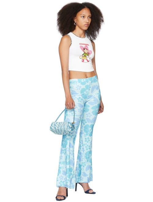 OMIGHTY SSENSE Exclusive Blue Floral Hibiscus Trousers