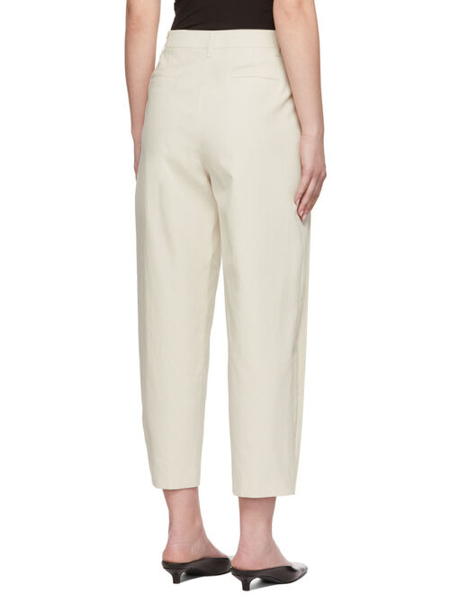 AMOMENTO Off-White Snap Garconne Trousers