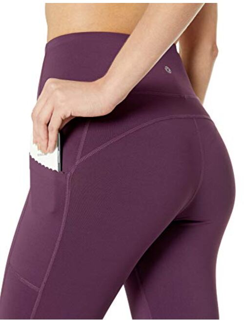 Amazon Brand - Core 10 Women's High Waist Yoga Scallop Mesh Legging with Pockets- 26" Inseam
