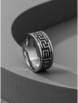 Men Round Engraved Ring