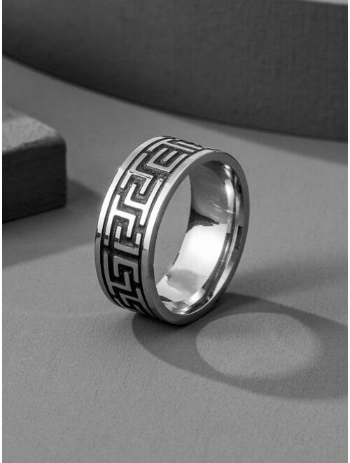 Shein Men Round Engraved Ring