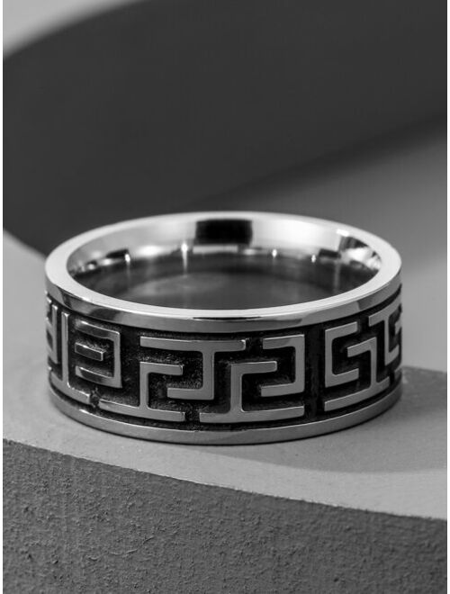 Shein Men Round Engraved Ring