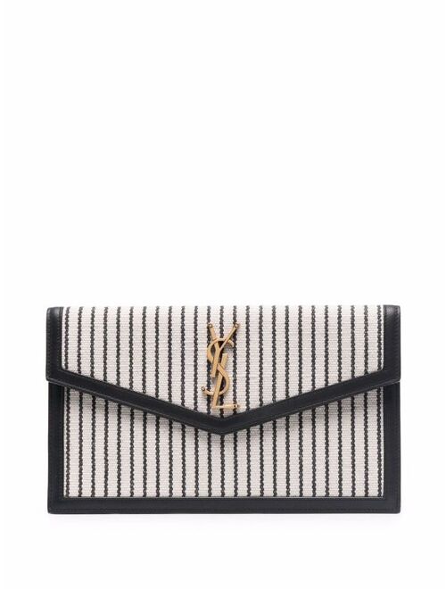 Yves Saint Laurent Saint Laurent Uptown striped envelope clutch bag
