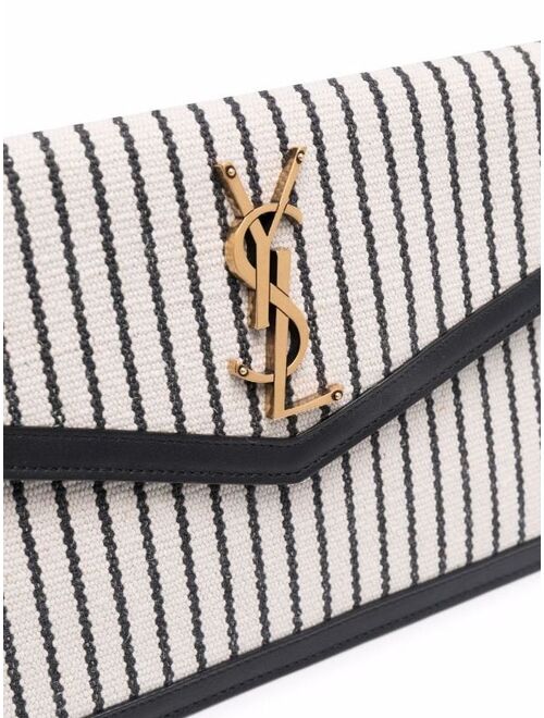 Yves Saint Laurent Saint Laurent Uptown striped envelope clutch bag