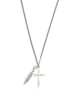 cross   feather necklace