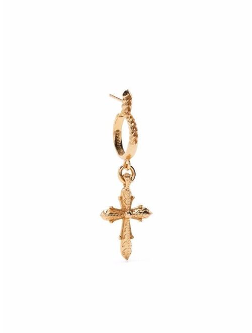 Emanuele Bicocchi gold-plated cross-pendant hoop earring