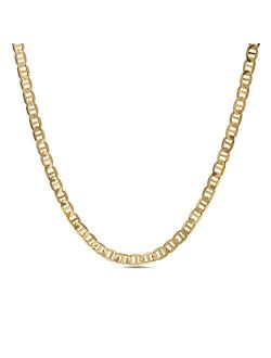 1mm -2.5mm Anchor Chain Necklace for Men or Women in Yellow Gold Plated Brass